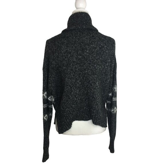 Forever 21 Womens Cropped Sweater Size Medium Gray Turtleneck with Drawstring - Picture 3 of 13